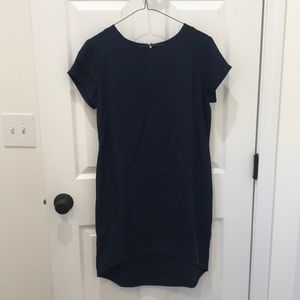 Cuyana xs silk t shirt dress navy
